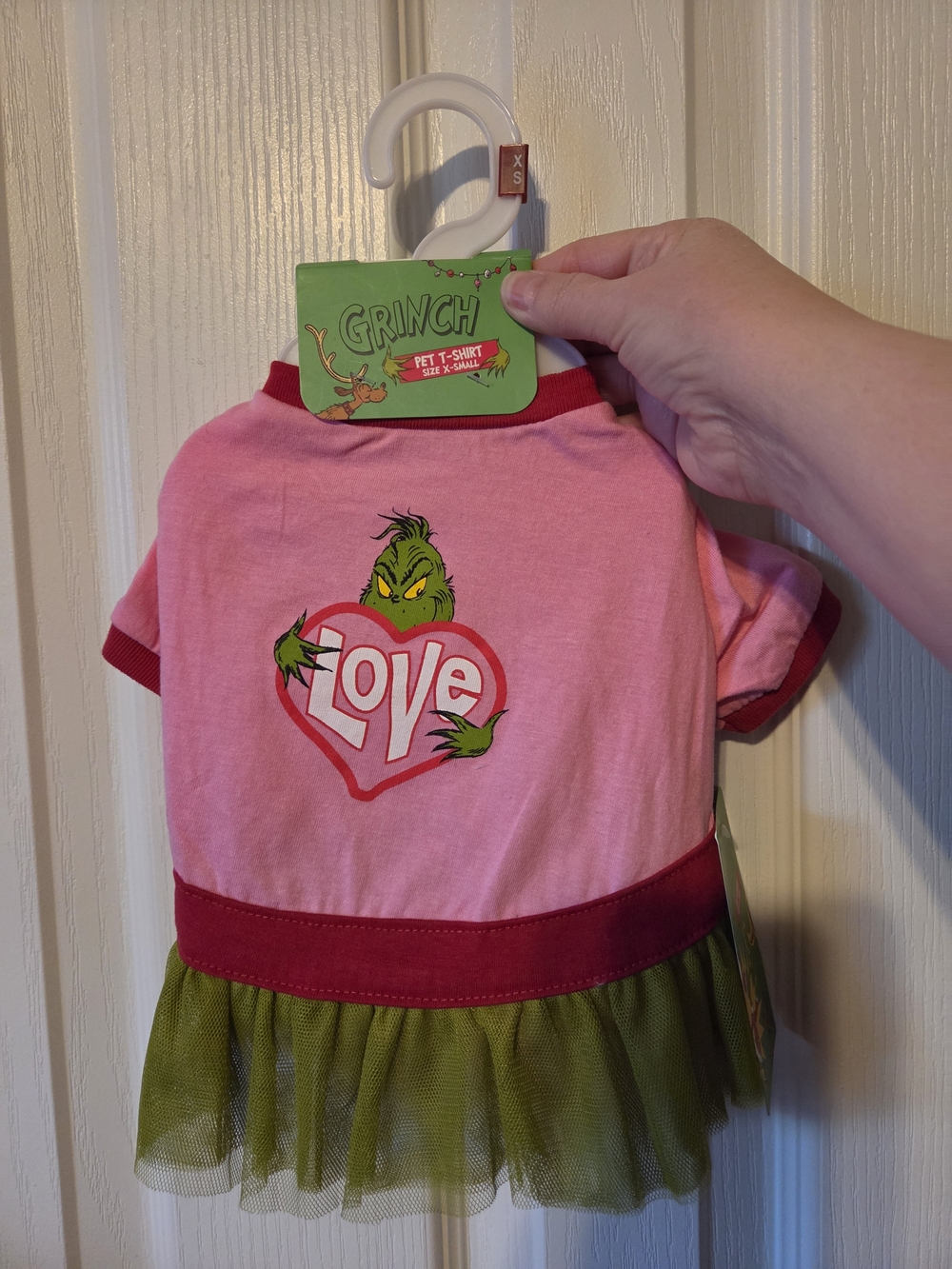 Grinch XS Pink "Love" Pet Tutu Dress